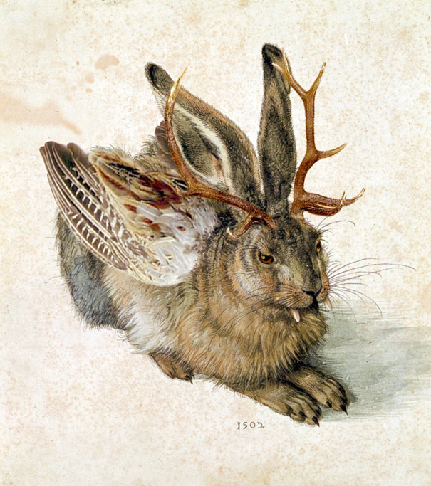 Wolpertinger (in Anlehnung an den Feldhasen Albrecht Dürers)